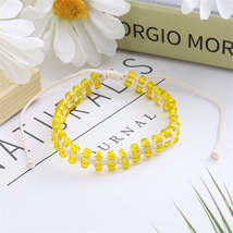 Yellow Acrylic Beaded Layered Bracelet - £10.38 GBP