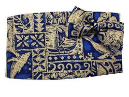 Vintage Navy Hawaiian Motif Cummerbund And Bow Tie Set - £70.77 GBP