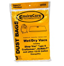 Envirocare Vacuum Bags Designed To Fit Type G Wet Dry Vacuums 495SW - £15.92 GBP