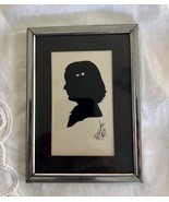 Vintage 1939 Framed Silhoutte Young Girl 3.5 x 5.5&quot; Signed - $273.47 MXN