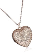 Plated 925 Sterling Silver Filigree Heart Locket Pendant 18 - £233.93 GBP