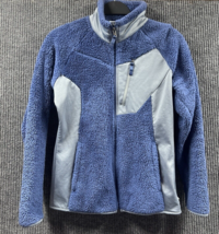 Columbia Jacket Womens Medium Blue Full Zip Sherpa Fleece Pockets Coat - $21.82