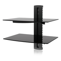 Ematic 2 Level Tempered Glass Shelf Mount - Entertainment Center, Cord Managemen - $43.96