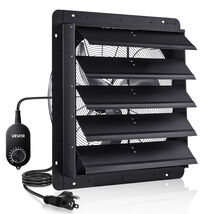 VEVOR 24.2 inch Shutter Exhaust Fan, Wall Mounted Attic Vent Fan, Black,... - $151.99