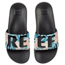 Reef Women Pool Slide Sandals One Slide Size US 6M Pink Hibiscus Floral Black - £38.77 GBP