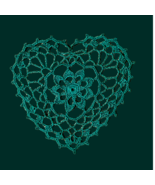 Handcrafted Valentine Heart Doily (teal) - £7.86 GBP