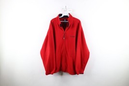 Vintage 90s Chaps Ralph Lauren Mens Large Spell Out Full Zip Fleece Jacket Red - £39.30 GBP
