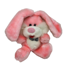 9&quot; Vintage 1985 Prestige Toy Co Pink + White Bunny Rabbit Stuffed Animal Plush - £36.60 GBP