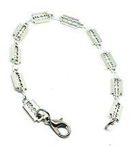 Razor Blade Bracelet Bangle Costume Jewellery Punk Unisex Goth Edgy Mini Charms - £12.02 GBP