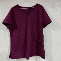 Scrubstar Scrub Top Maroon V Neck Size XL - $10.69