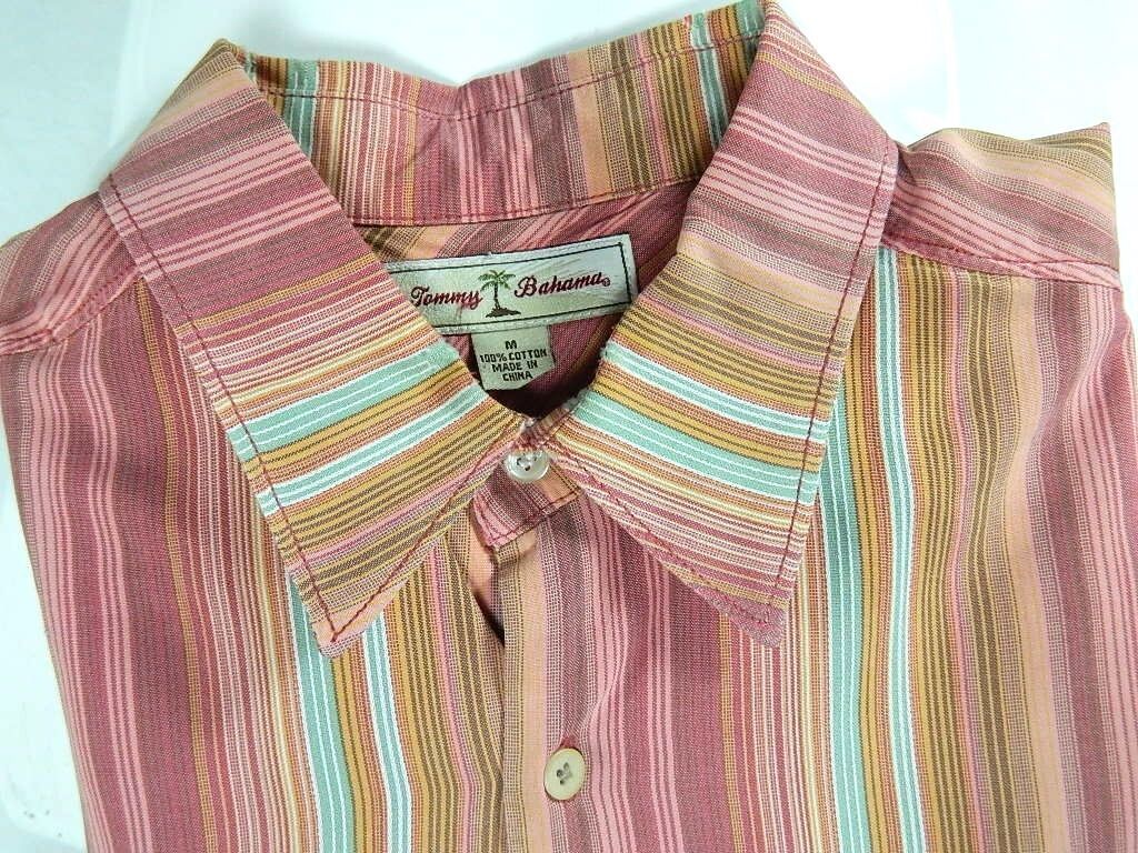 Primary image for Tommy Bahama Multi Color Striped Cotton Long Sleeve Button Front Shirt M