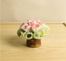 Small ceramic floral decoration, Handmade mini flower ornaments - £20.04 GBP