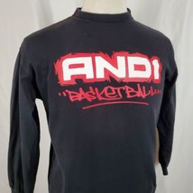 Vintage AND 1 Basketball Long Sleeve T-Shirt Youth Large Black Crew 2 Si... - $15.99