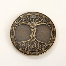 Entwined Lovers Sensual Tree of Life  Embossed Metal Belt Buckle 3&quot;D Rare - $12.74