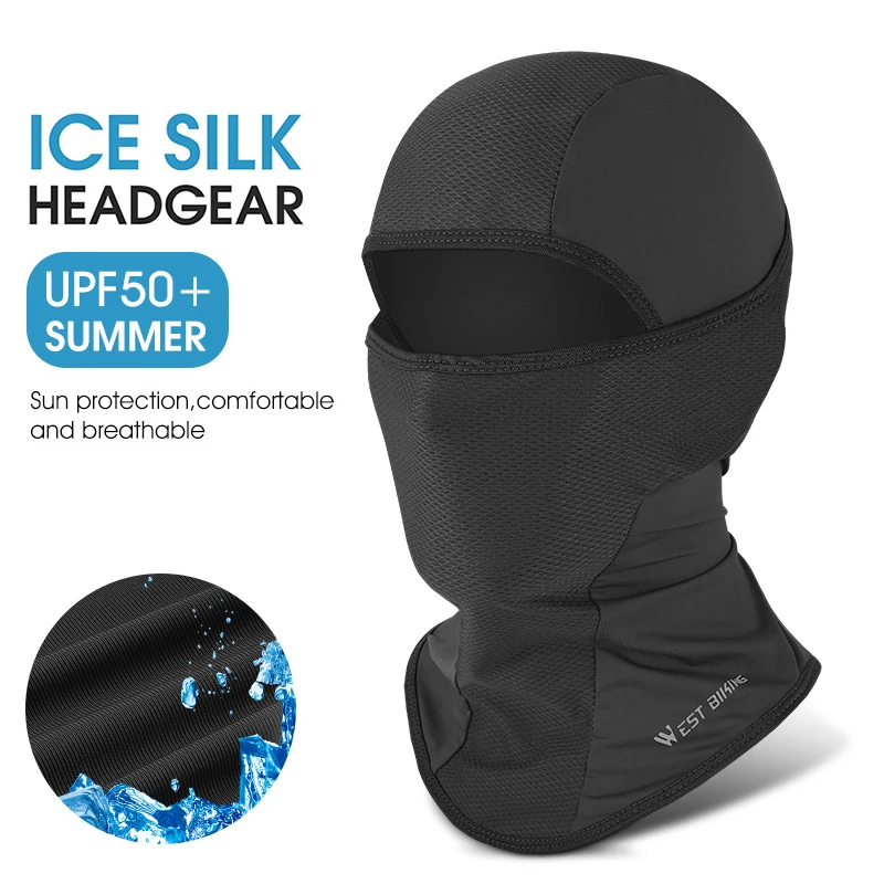 WEST BI Summer Cycling Balaclava Ice Silk Cooling  Full Face Caps  UV Protection - £100.11 GBP