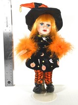 Halloween Red Head Witch Porcelain Doll w/ Stand - Collector&#39;s Choice (2004) - £14.75 GBP