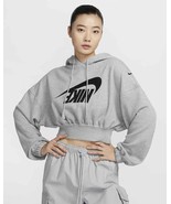 Nike Women&#39;s Oversized Cropped French Terry Pullover Hoodie FV7778-063  - $131.29 CAD