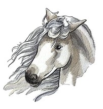 Custom and Unique Horse Face [Elusive Stallion ] Embroidered Iron On/Sew... - £16.39 GBP