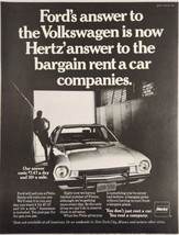 1970 Print Ad Ford Pinto Hertz Rent a Car Bargain Rental Choice $7.47 per Day - £14.37 GBP
