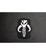 Silver &amp; Black Mythosaur Bantha Skull TPU Morale Patch Mandalorian Boba ... - €7,48 EUR