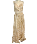 Soiéblu Women's Sequined Spaghetti Strap Formal Maxi Dress Blush Sz 8 NEW - $47.49