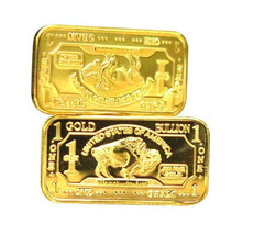 1 gram USA American Buffalo 100 Mills .999 Fine Gold Clad Bullion Bar 1g - £3.94 GBP