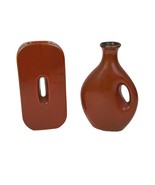 Pair of Decorative Ceramic Vases Terra Cotta - $830.41 MXN