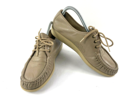 SAS Oxford Women 10 N Siesta Shoes Lace Up Loafers Beige Tan Leather Com... - $27.54