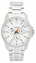 Citizen AG8340-58A Men&#39;s Dress Chronograph Beige Dial Quartz Silver Steel Watch - £109.89 GBP