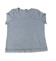 Charter Club Womens Solid Lace Pajama Top Only,1-Piece X-Large Steel Blue - £27.63 GBP