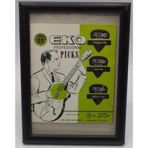 Vintage Lo Duca Bros. EKO Guitar Picks on Card Framed - $108.90