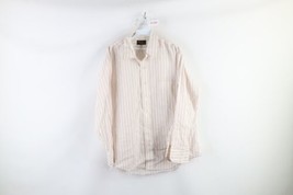 Vintage 60s Streetwear Mens 17 34 Striped Collared Disco Dance Button Shirt - £47.44 GBP