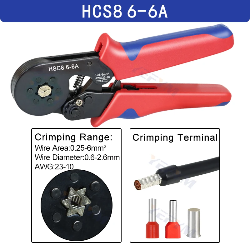 HSC8 6-6 cping pliers 0.25-6mm/23-10AWG with 1020/700pcs  box type needle type t - £229.21 GBP