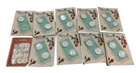 Lansing Pearls Sewing Buttons Round Mixed Cards Vintage Lot of 10  - £15.75 GBP