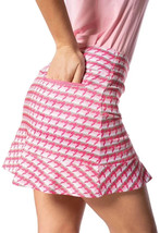 NWT GOLFTINI FRIENDSHIP Pink Tan Ruffle Hem Knit Golf Skort M L XL & XXL image 2