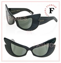 GUCCI Hollywood Forever 0710 Black Butterfly Wing Mask Sunglasses GG0710S 001 - £601.32 GBP