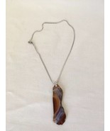 Large 3 3/4&quot; Brown Agate Stone Pendant - £22.92 GBP