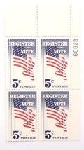 United States Stamps Block of 4  US #1249 1964 5c Register and Vote - £2.42 GBP