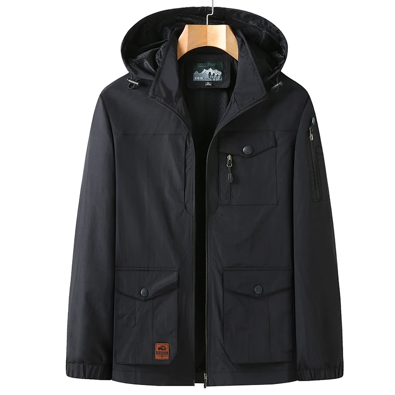 Oversize 6XL 7XL 8XL Men Waterproof Jackets Hooded Outwears Male Outdoor Windbre - £134.19 GBP