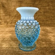 Vintage Fenton Blue Opalescent Glass Hobnail Mini Bud Vase 3.75” - $15.00
