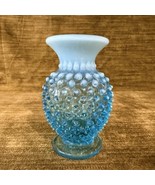 Vintage Fenton Blue Opalescent Glass Hobnail Mini Bud Vase 3.75” - $20.51 CAD