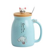 Spooky Creative Starry Sky Ceramic Mug – Cute 3D Cat Design with Lid &amp; S... - $34.85