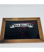 Vintage 70s 80s Van Halen Glass Carnival Game Prize 9&quot; Eddie Framed Foil... - $121.50