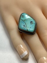 vintage sterling silver 925 Turquoise oldpawn rings Size 8 - £55.08 GBP