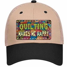 Quilting Makes Me Happy Novelty Khaki Mesh License Plate Hat - £23.17 GBP