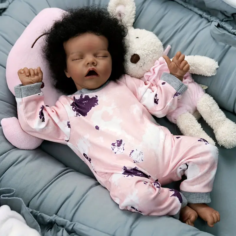 17&quot; Realistic Black African Reborn Adorable Doll Realistic Body cute Doll cloth  - £52.87 GBP