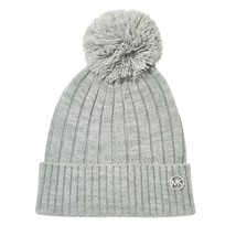 Michael Kors Women&#39;s Gray Knit Beanie with Pom Pom Hat New in Package MS... - £19.82 GBP