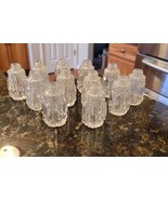Lot 12 Antique Cut Glass Salt &amp; Pepper Shakers 2” Tall - MISSING LIDS - $854.35 MXN
