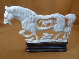 (horse-14) wild Horse of shed ANTLER figurine Bali detailed stallions ho... - $199.86