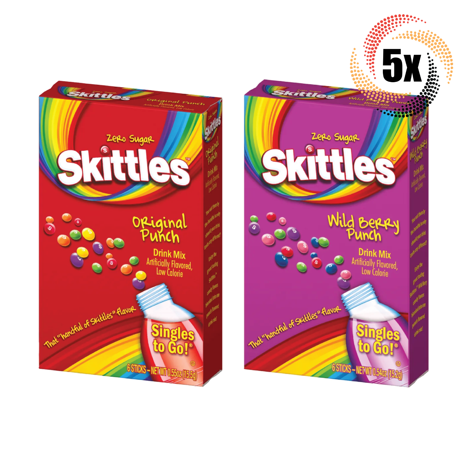 Primary image for 5x Packs Skittles Singles To Go Variety Drink Mix - 6 Packets Each Mix & Match!